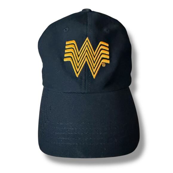 Whataburger Ball Cap Unisex Black Orange Embroidered Logo Staff Hat OSFM - Picture 1 of 9